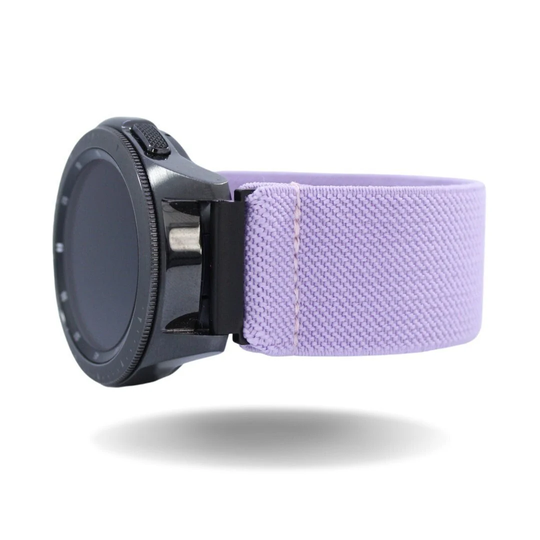 Elastic Samsung Galaxy 45mm Watch 3 Band - Fits Watch3 Model With 22mm Adapters Solid Lilac Purple Pastel Lavender Boho