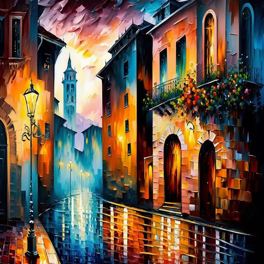 Designart 'Colorful City In Italy I' Cityscapes Framed Canvas Art Print