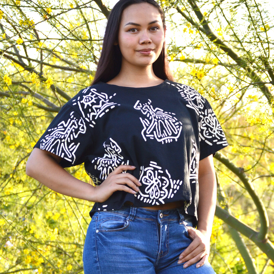 Cropped Animal Tee Black & White Giraffe Butterfly Abstract Graphic T Shirt 1990S Short Sleeve Crop Top Size Medium