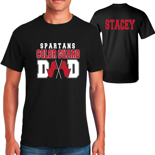 Custom Personalized Color Guard Dad Graphic Amazing Men's Heavy Cotton Sports T-Shirt By Gildan Spirit Wear Great Quality - 1.5000