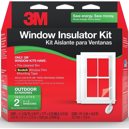 Scotch 2170 W-6 Outdoor Window Insulator Kit, 5.16' x 7', 2/Pack - White
