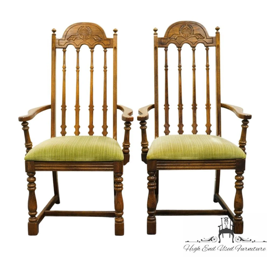 Set Of 2 Burlington House Italian Neoclassical Tuscan Mediterranean Style Dining Arm Chairs 209-912