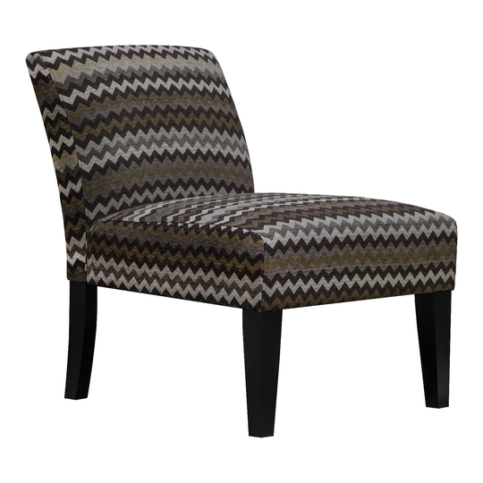 Reaction Chocolate Chevron Armless Slipper Accent Chair