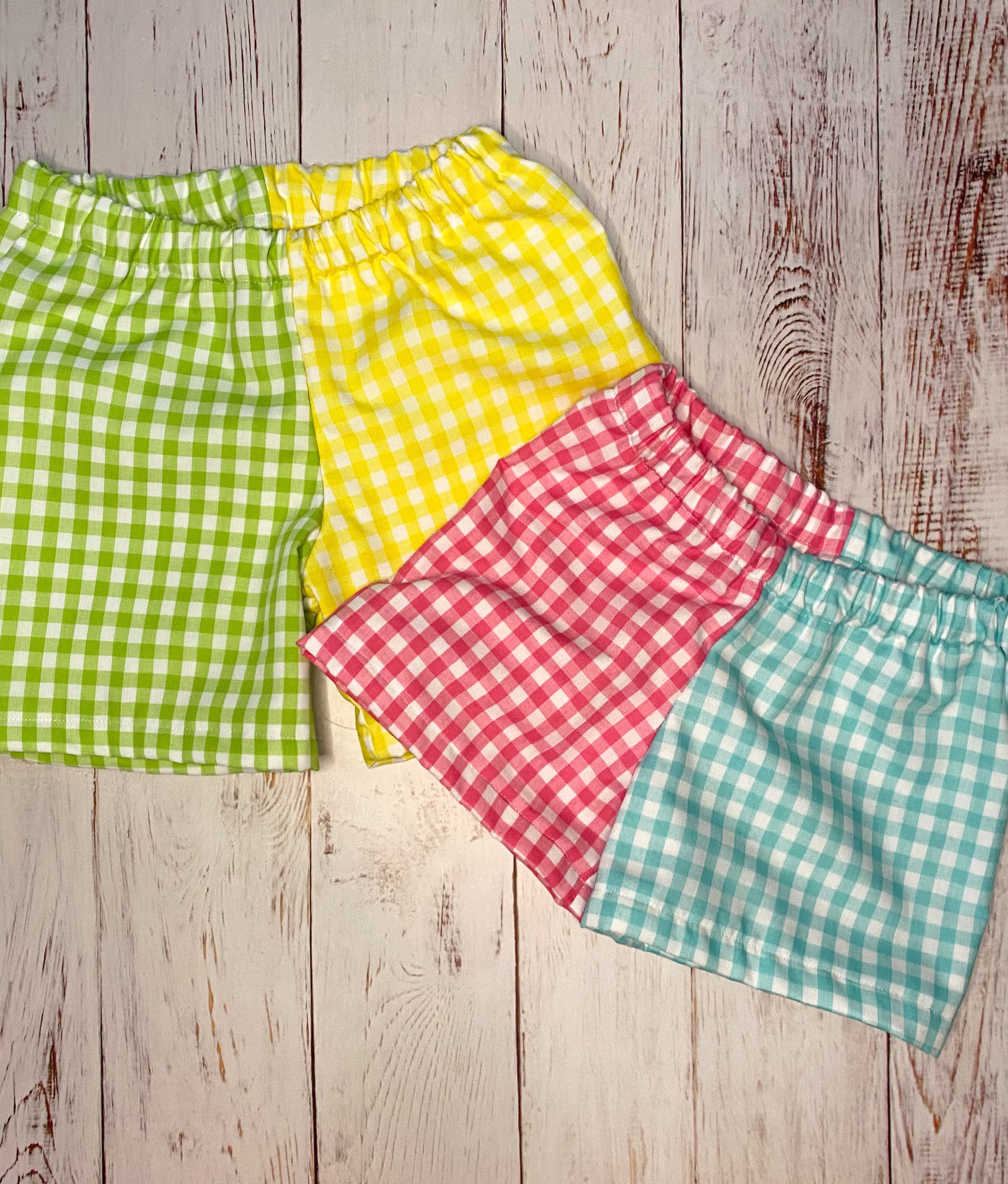 More Colors, Colorblock Shorts For Boys Or Girls, Fully Lined Two Toned Baby & Toddler Shorts, Seersucker Gingham