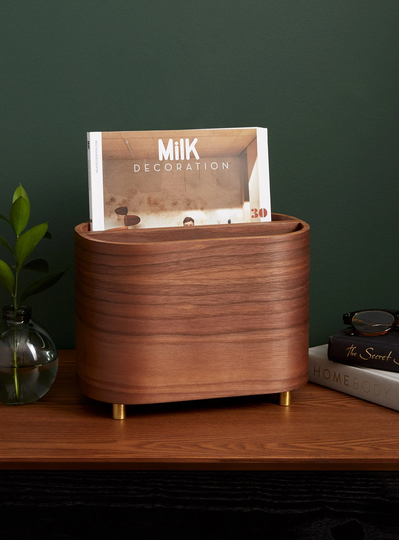 Magazine Rack - Walnut With Solid Brass