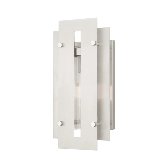 Giuseppe Lighting One Light Outdoor Wall Lantern Utrecht Brushed Ni - Exact Size