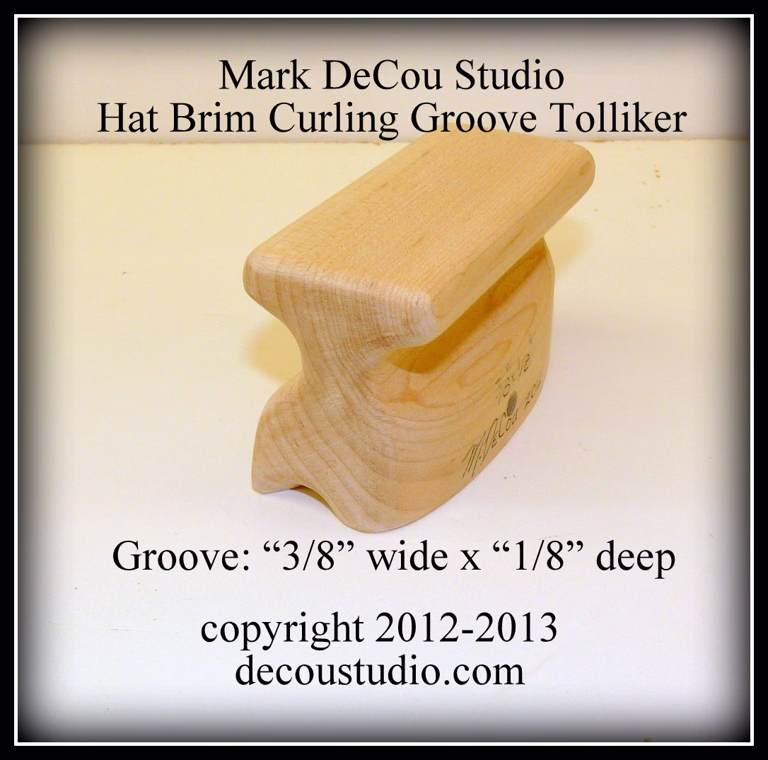Built-To-Order, Groove Tolliker Hat Making Tool Pencil Curl Brim Shaper Curler, | 0.375 Inch Wide By 0.125 Deep Groove Foot