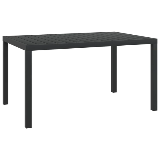 Garden Table Black 59.1"x35.4"x29.1" Aluminium and WPC