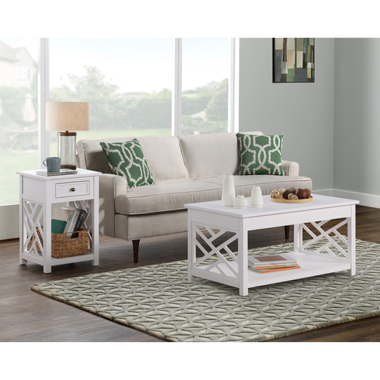Porch & Den Altadena Coffee Table and End Table with Drawer Set