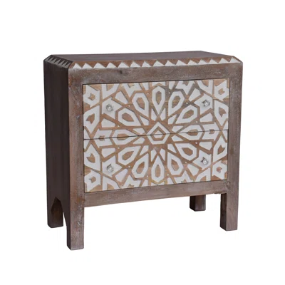 13" Wide 2 Drawer Solid Wood Sideboard