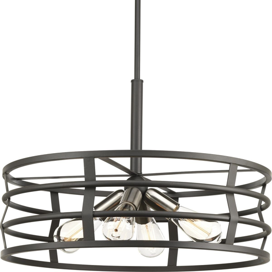 Progress Lighting Remix Grey Steel 4-light Pendant