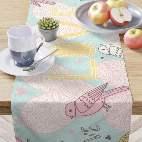 Love Birds Table Runner Unique Home Decor Gift For The Gifts Mom Her Valentines Day