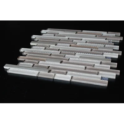 12" x 12" Porcelain/Glass Linear Mosaic Wall Tile