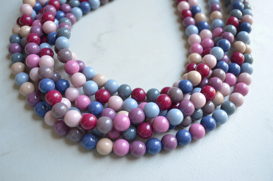 Multi Color Statement Necklace, Acrylic Bead Chunky Strand Gift For Her - Alana