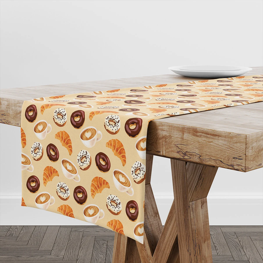Table Runner Delicious Coffee Break | Unique Design Decor High Quality Textile & Print Made in Eu