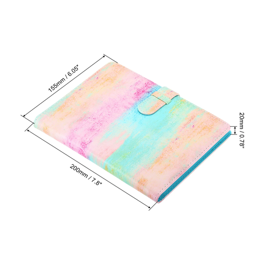 128 Pockets Wallet Photo Album,PU leather,Cloth Mini 3inch,Colorful - Colorful