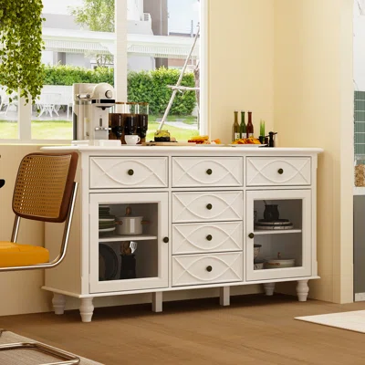 55.1" Wide 6 Drawer Sideboard