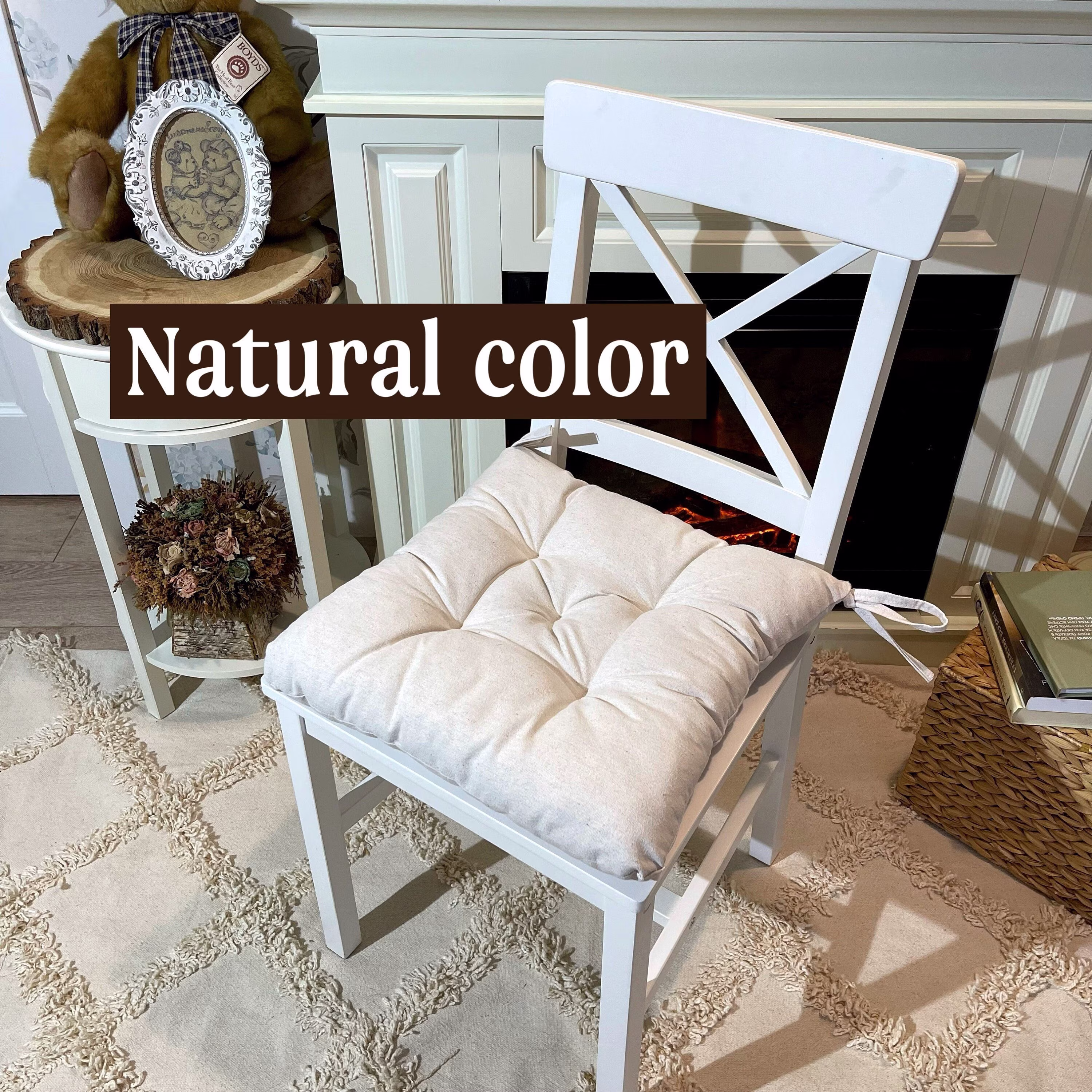 Square Chair Cushions - Pads With Ties Cushions Cushion For Home Dining Round