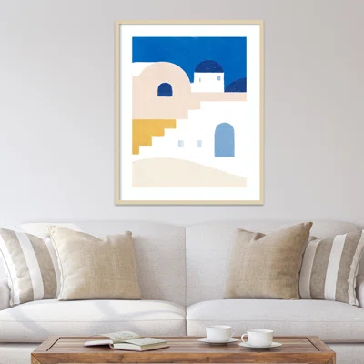 Simple Santorini I By Victoria Barnes Wood Framed Wall Art Print