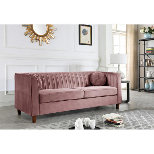 Container Furniture Lowery Velvet Kitts Classic Chesterfield Sofa