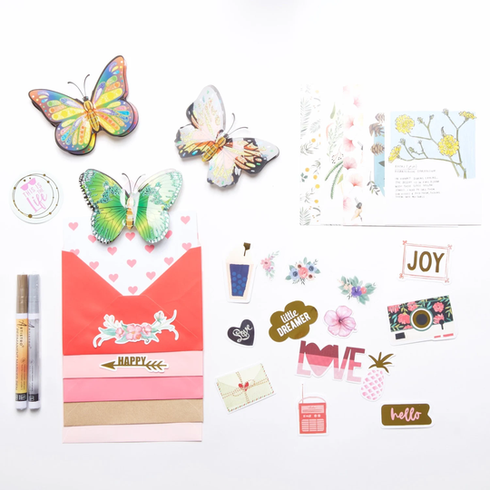 Diy Kit, Pink Valentine Card Making Pretty Kids Friendly Crafts, Valentine's Day Crafts