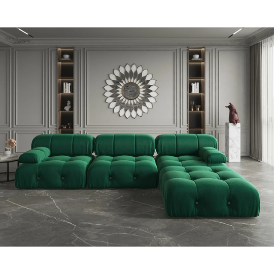 104" L-Shape Modular Sectional Sofa, Modern Velvet Upholstery Sofa