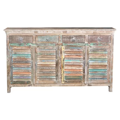 Eggleton 72" Wide 4 Drawer Teak Wood Sideboard