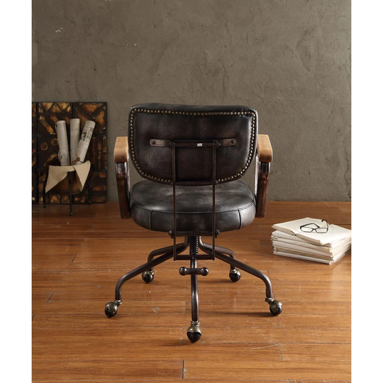 Office Chair in Vintage Black Top Grain Leather