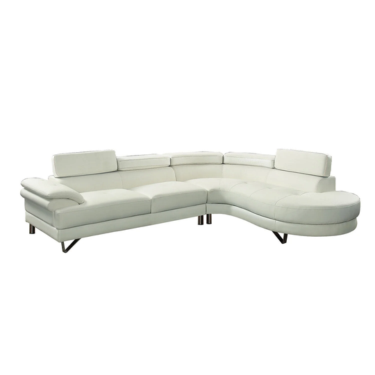 Faux Leather 2 Piece Sectional Sofa