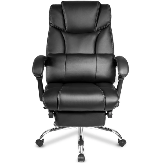 High Quality PU Leather Office Chair with Support Cushion and Footrest