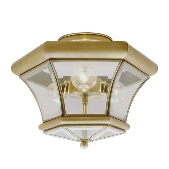 Livex Lighting Monterey 3-light Polished Brass Ceiling-mounted Light Fixture