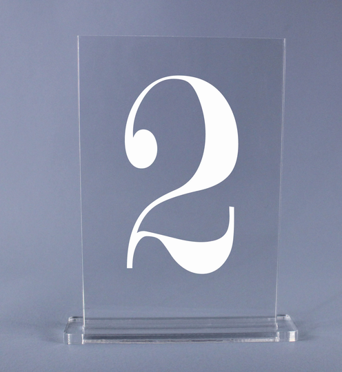 Minimalist Table Numbers in Modern Fort - Engraved Acrylic For Receptions & Parties