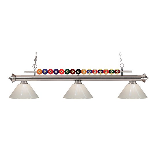 Avery Home Lighting Shark 3-light Island/Billiard White-finished Light - White - Brushed Nickel