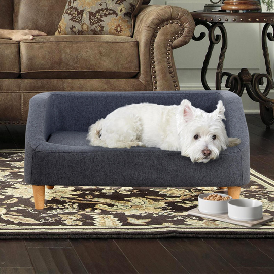 Small 32 in. Pet Sofa Bed with Movable Cushion with Wood Style Foot