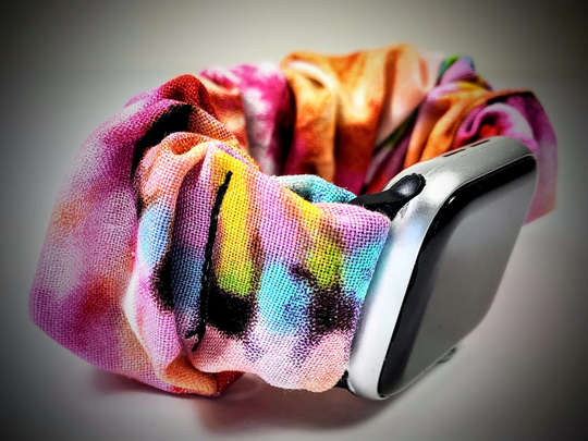 Tie Dye Rainbow Scrunchie Elastic Watch Band For Apple -38mm 40mm 41mm 42mm 44mm 45mm ; All Series | Models 1 - 7 & Se