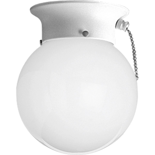 Progress Lighting White 1-light Semi-flush Mount Fixture