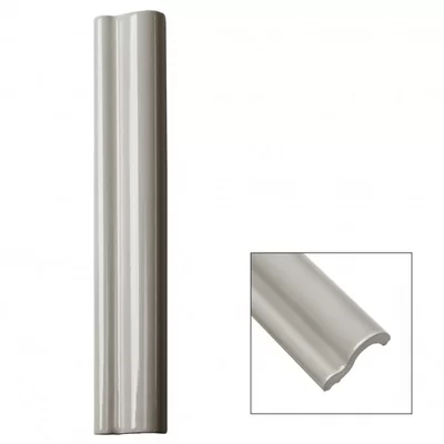 Catalina 12" x 2" Ceramic Bullnose Tile Trim in Gray