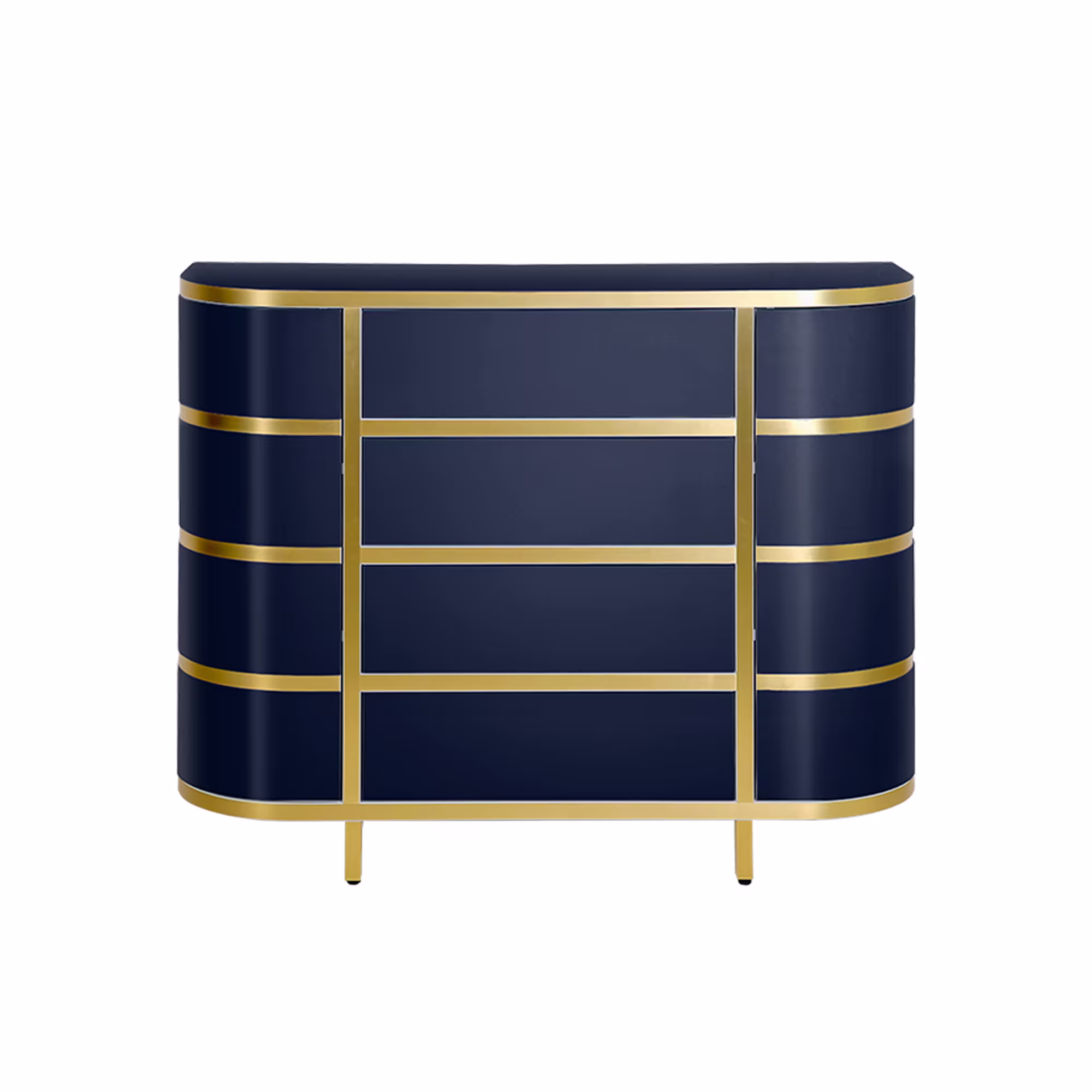 Modern Sideboard High Gloss Blue Cabinet Luxury Dresser Storage Bedroom Contemporary