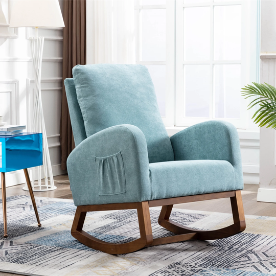Living Room Comfortable Rocking Chair with Side Pocket