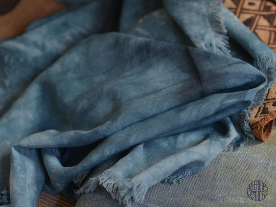 Table Nappe Throw Hand Dyed Linen Unique Piece Interior