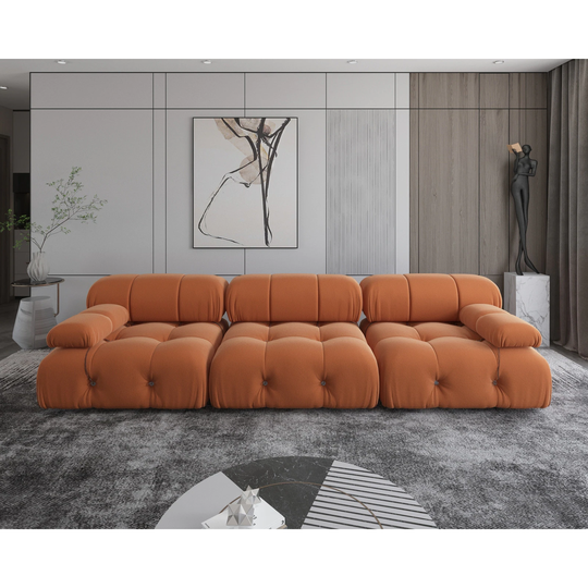 Modern Square Modular 3 Seats Sofa