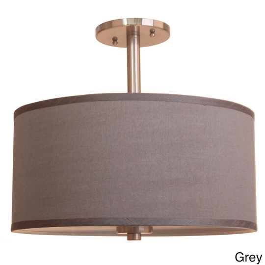 Woodbridge Lighting Drum - Veneer 3-light Semi-flush Mount