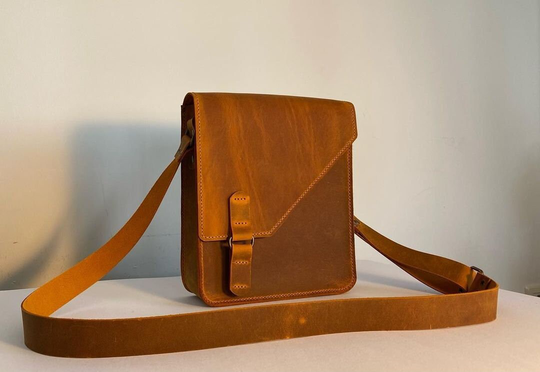 Handmade Grain Leather Crossbody Briefcase With 2 Colour, Messenger Bag, Lawyer's Bag, Personalized Handbag, Work Bag, Gift For Him | 42 cm