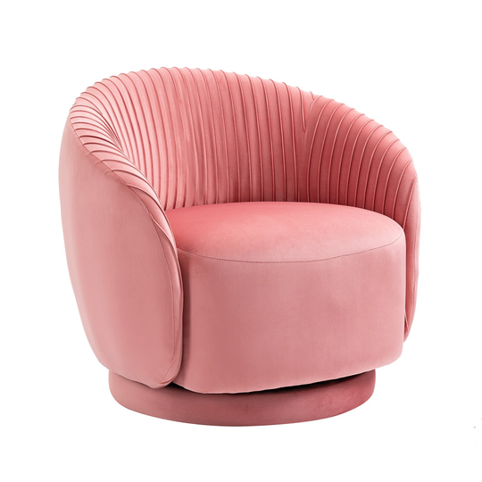 ELEGANT & COMFORTABLE Velvet Barrel Chair, Embossing Fleece Upholstered Chair with Golden Legs Accent Club Sofa Chair