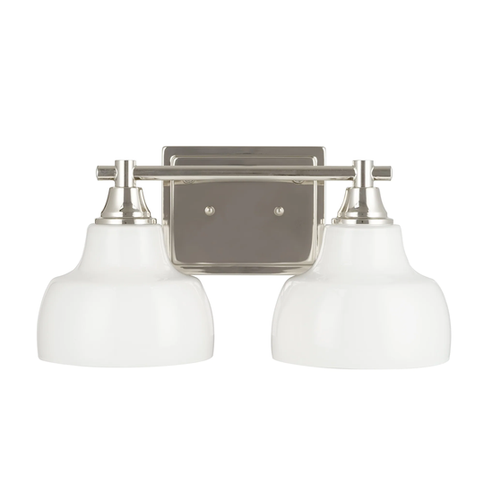 Catalina Lighting 15.5" Transitional Polished Nickel 2-Light Vanity - Exact Size