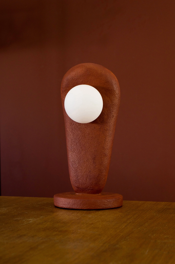 Natural Organic Table Clay Lamp | Size S, Handmade & Unique Light - Zakohani. Single Small Form With One Light A Table Stand