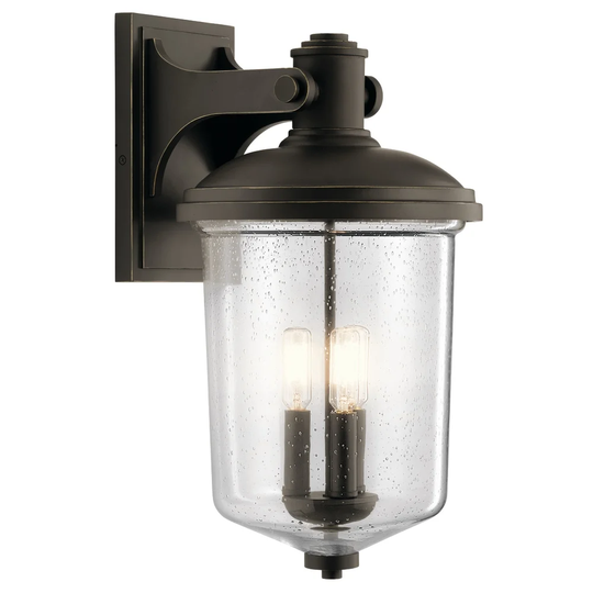 Kichler Harmont 19 Inch 1 Light Wall Light with Clear Seeded Glass in Olde Bronze