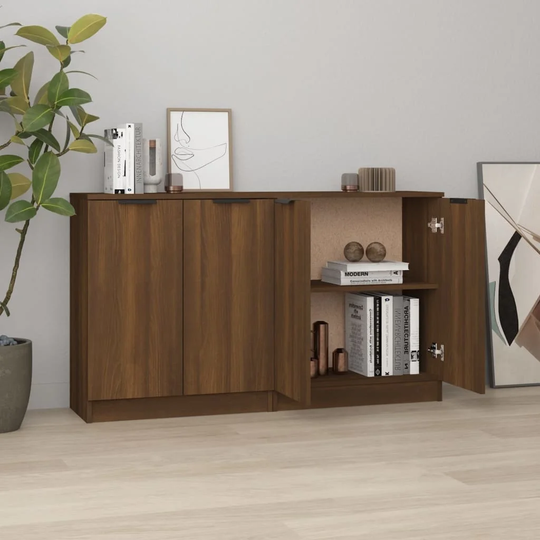 Sideboards 2 pcs Brown Oak 23.6"x11.8"x27.6" Engineered Wood