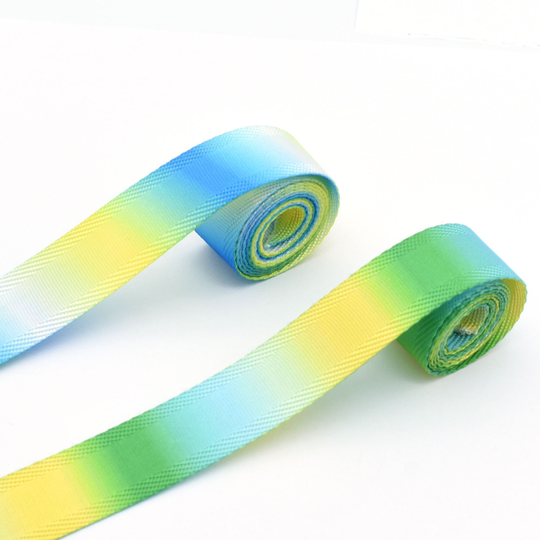 Colorful Webbing Soft Lanyard Purse Belt Strap Key Fob Gradient Color Fabric Clip Diy Gift Decoration Ribbon 20mm