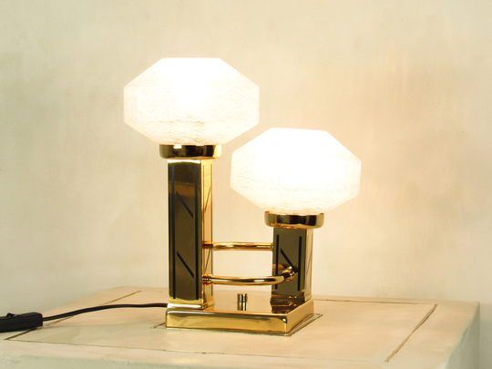 Golden Table Lamp Mid-Century Modern Vintage Task Light Bedside Nightstand Living Room | Art Deco Black